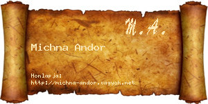 Michna Andor névjegykártya